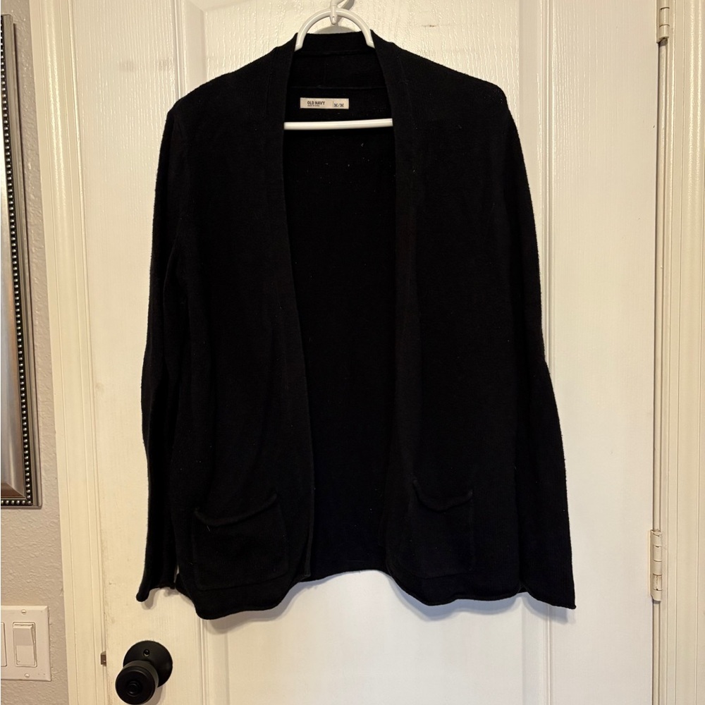 Black Open Front Cardigan